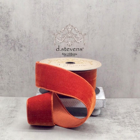 2.5" d.Stevens Bittersweet Velvet Ribbon | 10 Yards, shoptreeboutique.com