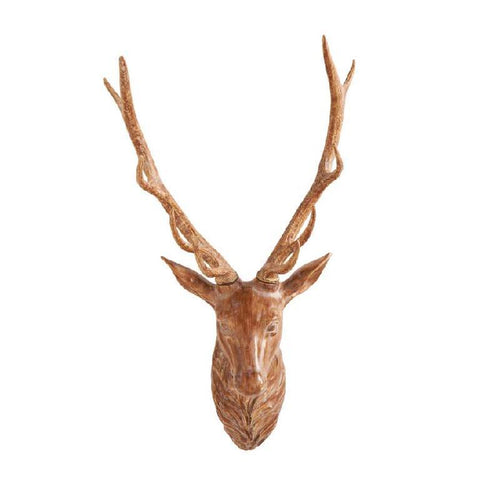 36 Inch Light Brown Resin Wall Mount Deer Bust, shoptreeboutique.com