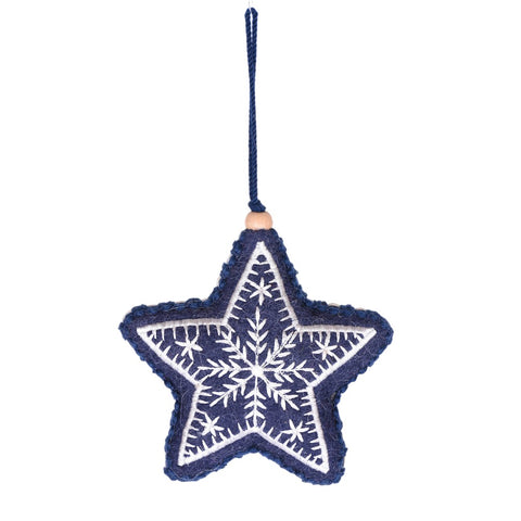5" Embroidered Wool Felt Star Ornament, shoptreeboutique.com