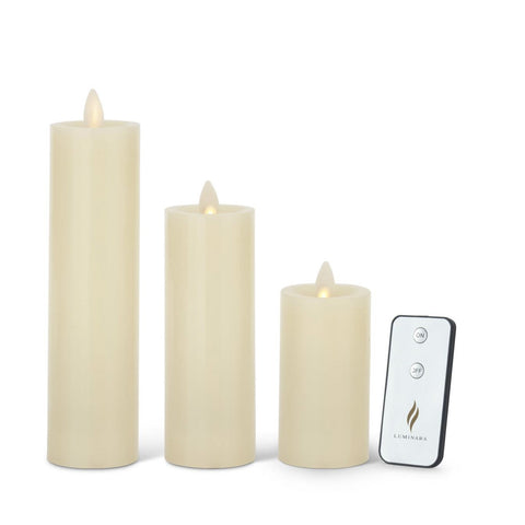 Set of 3 Wood Rusted Metal Lanterns & Luminara Candle Holders, shoptreeboutique.com