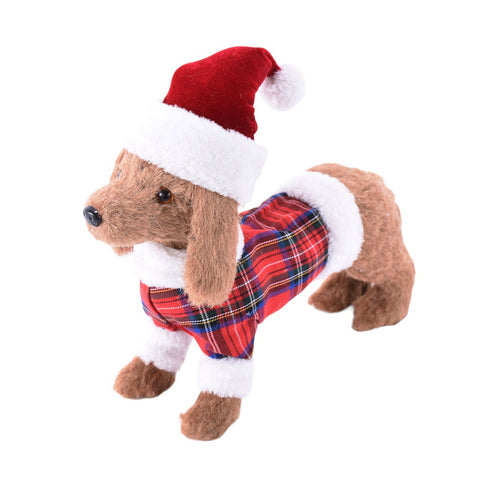 11.75" Dog with Santa Hat Figurine/Toy, shoptreeboutique.com
