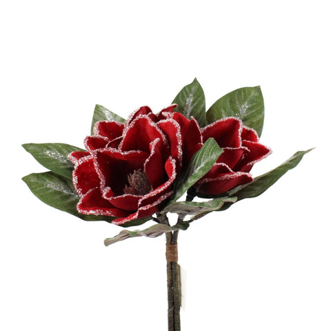 15" Red Iced Magnolia Bush, shoptreeboutique.com