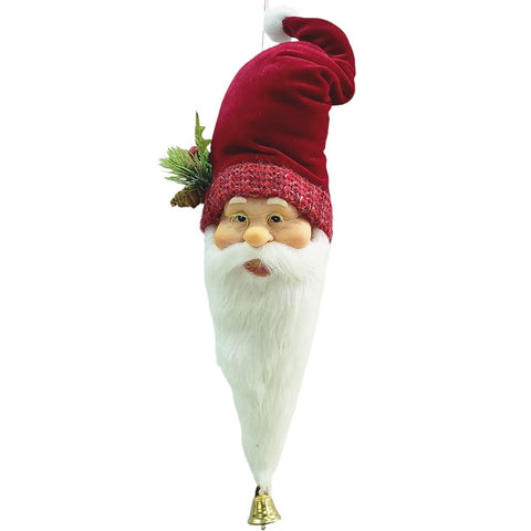 18-Inch Burgundy and White Santa Face Ornament, shoptreeboutique.com