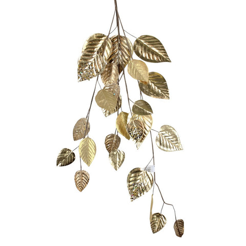 39" Gold Jeweled Leaf Garland, shoptreeboutique.com