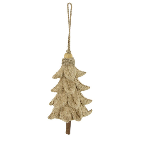 6.75" Natural Burlap Tree Ornament, shoptreeboutique.com