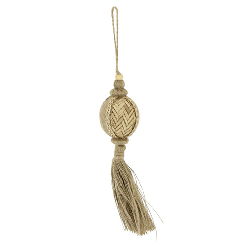 10" Jute Ball Ornament with Tassel, shoptreeboutique.com