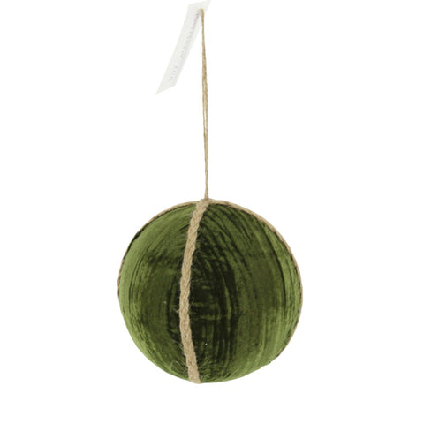 6" Green Velvet Ball Ornament, shoptreeboutique.com