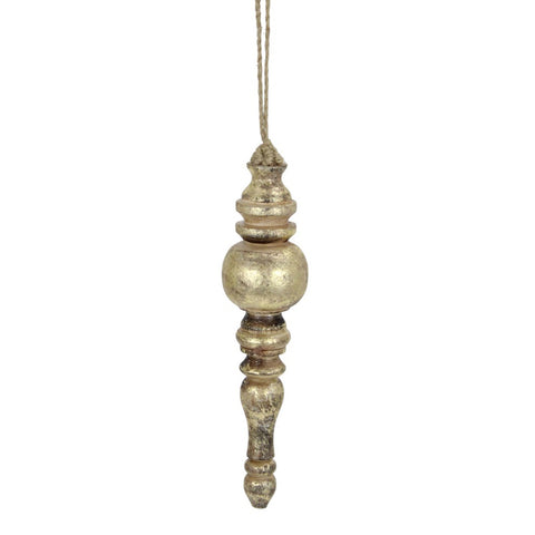9" Antique Gold Wood Finial Ornament, Design 1, shoptreeboutique.com