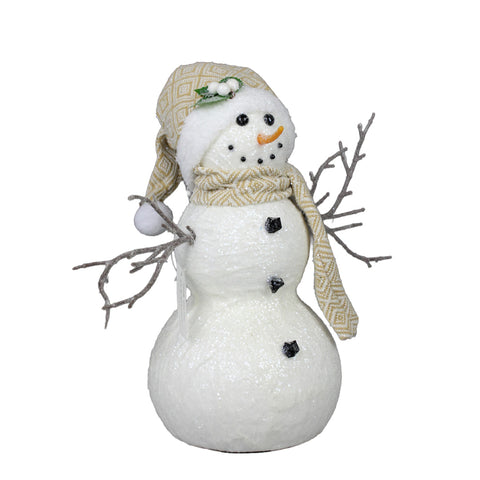 13.25" Snowman with Cap Tabletop Figure, shoptreeboutique.com
