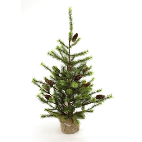 3' Pine Tree with Cones and Burlap Base, shoptreeboutique.com
