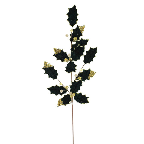 29.5" Emerald Green and Gold Leaf Berry Spray, shoptreeboutique.com