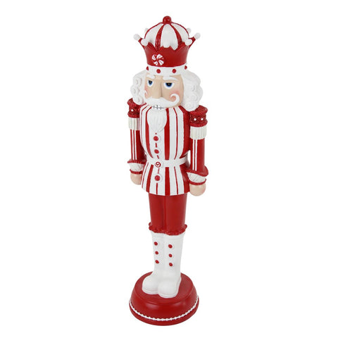 19.88" Red and White Resin Nutcracker, shoptreeboutique.com