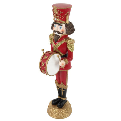 19.88" Red and Gold Nutcracker Drummer, shoptreeboutique.com