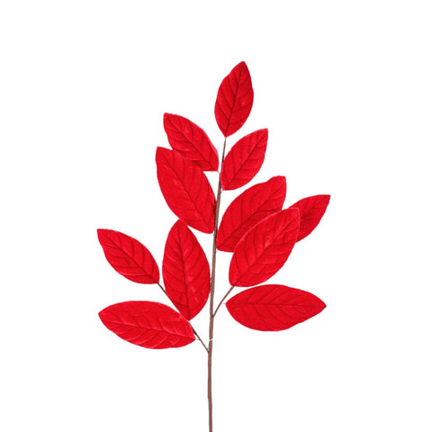 26" Red Velvet Magnolia Leaf Spray, shoptreeboutique.com