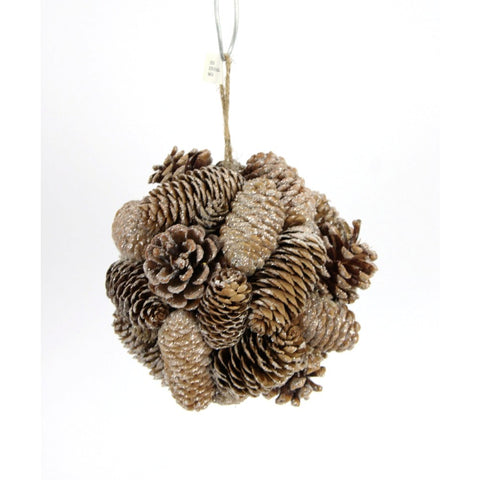 6.25" Iced Mixed Pinecone Ball Ornament, shoptreeboutique.com