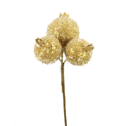 10" Gold Pomegranate Pick Glitter, shoptreeboutique.com