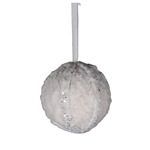 4" Ivory Snowball Ornament, shoptreboutique.com