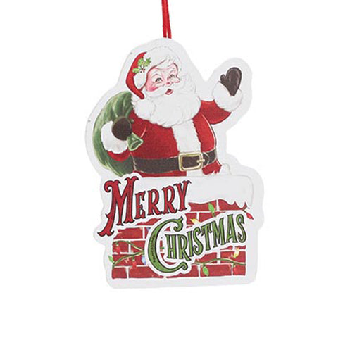 Santa Claus Ornament - Santa standing in the chimney, shoptreeboutique.com