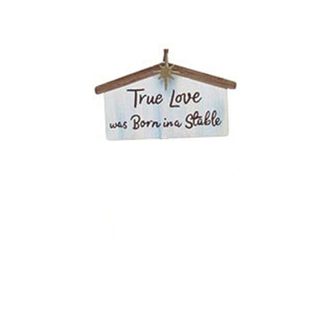 Creche Ornament Stand with Religious Ornament - True Love