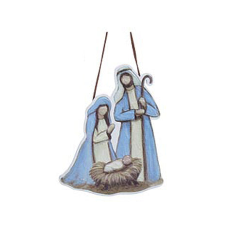 Creche Ornament Stand with Religious Ornaments