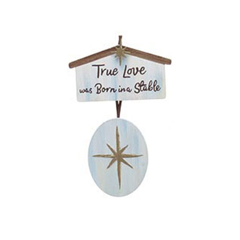 Creche Ornament Stand with Religious Ornaments