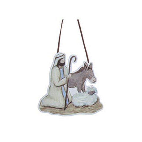 Creche Ornament Stand with Religious Ornaments