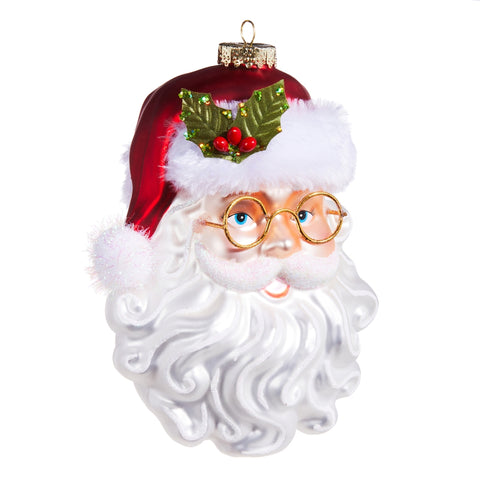 6.5" Santa with Glasses Ornament, shoptreeboutique.com
