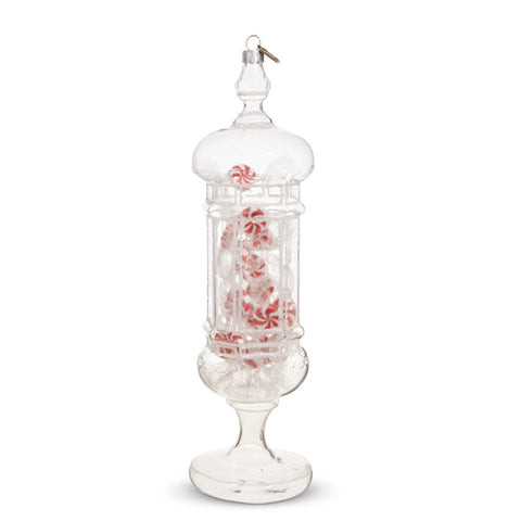 10" Glass Candy Jar Ornament