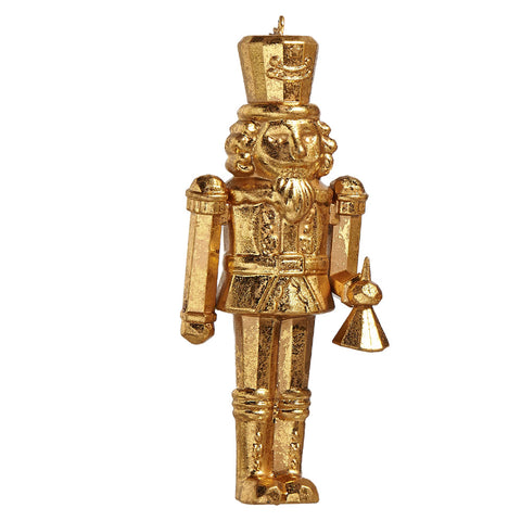5" Gold Nutcracker Ornament with Horn, shoptreeboutique.com