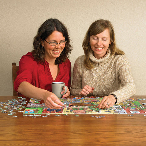 DoodleTown: Catching Santa 1000-Piece Puzzle, shoptreeboutique.com