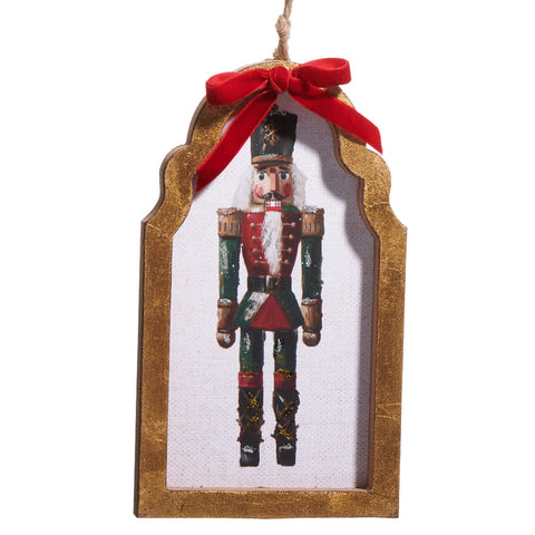 7.5" Nutcracker Framed Ornament Red/Green, shoptreeboutique.com