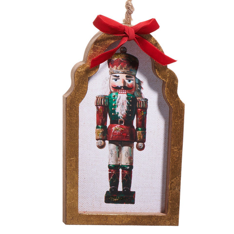 7.5" Nutcracker Framed Ornament Red/White, shoptreeboutique.com