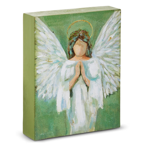 10" Guardian Prayer Angel Block, shoptreeboutique.com
