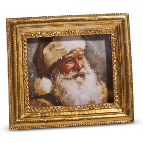 6" x 5" 6" Gilded Christmas Framed Art - Santa, shoptreeboutique.com