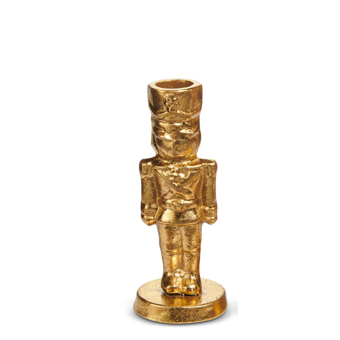 5.5" Gold Nutcracker Candlestick, shoptreeboutique.com