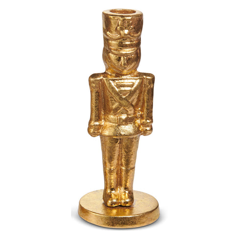 7" Gold Nutcracker Candlestick, shoptreeboutique.com