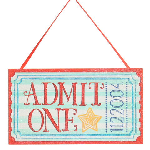 10" The Spectacular Ticket Ornament - Red, shoptreeboutique.com