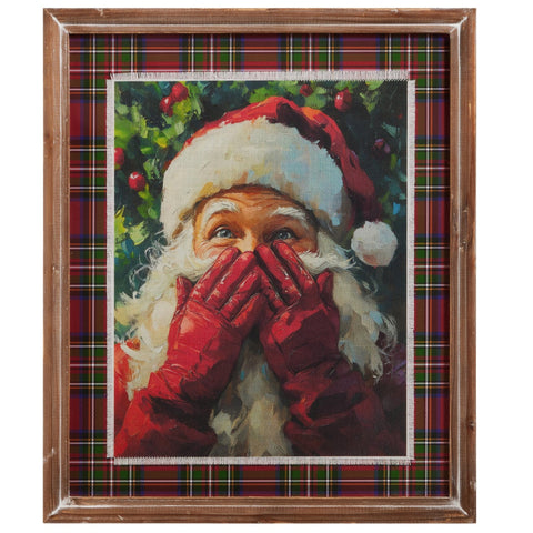 20" Santa's Secret Framed Wall Art, shoptreeboutique.com