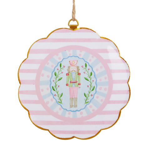 6" Pastel Nutcracker Scalloped Frame Ornament - Nutcracker, shoptreeboutique.com