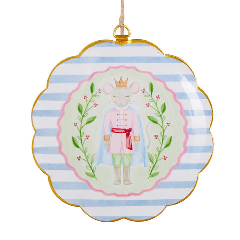 6" Pastel Nutcracker Scalloped Frame Ornament - Mouse, shoptreeboutique.com