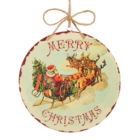 8" Rustic Christmas Disc Ornament, shoptreeboutique.com