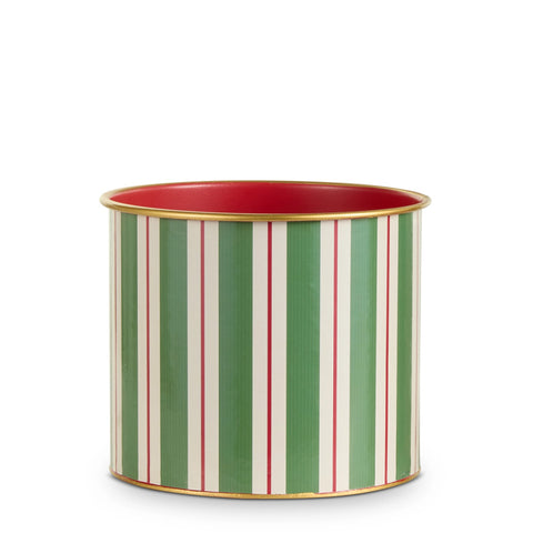 7" Holiday Stripe Bucket Decorm shoptreeboutique.com