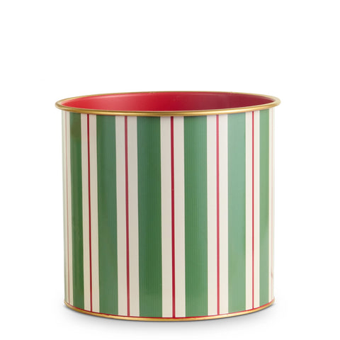 9" Holiday Stripe Bucket Decorm shoptreeboutique.com