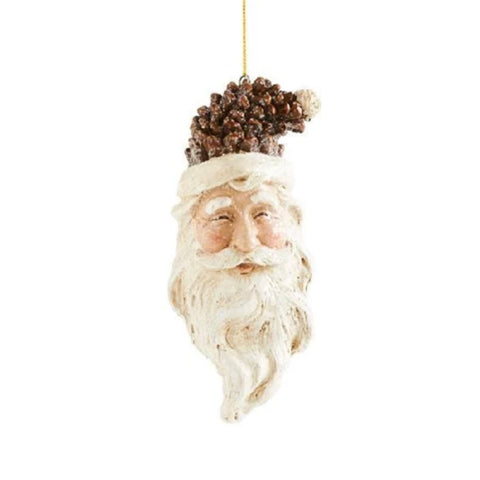 Pinecone Santa Head Ornament - Style 2, shoptreeboutique.com