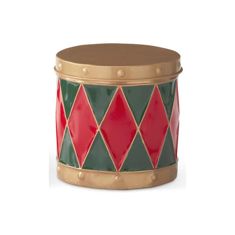 Red & Green Harlequin Metal Drum Containers - Medium, shoptreeboutique.com