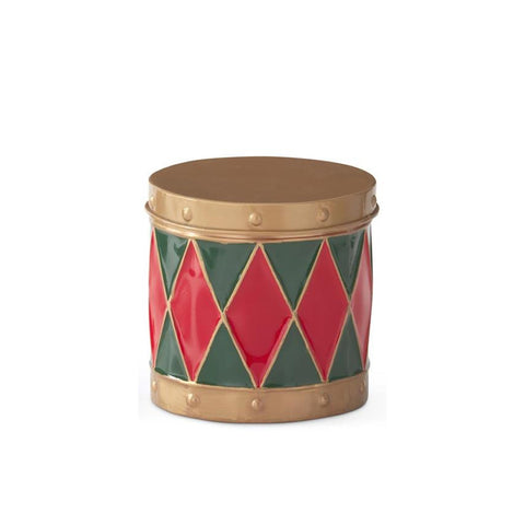 Red & Green Harlequin Metal Drum Containers - Small, shoptreeboutique.com