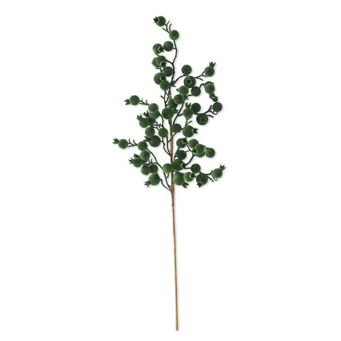 32 Inch Green Flocked Rosehip Stem, shoptreeboutique.com