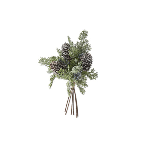 16 Inch Glittered Pine & Berry Bundle (6 Stems), shoptreeboutique.com