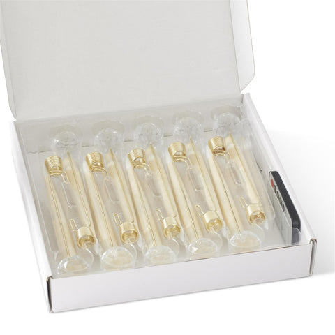 Set 6 6" Glass Pendant Hanging Cream LED Candle Ornaments w/Remote, shoptreeboutique.com 