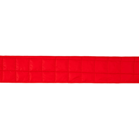 2.5" Red Puffer Coat Wired Ribbon | 10 Yard, shoptreeboutique.com